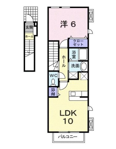 アンソレイユ　Ｂの間取り