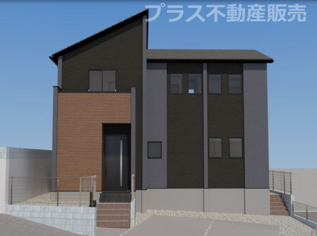 【外観】 | 福岡市西区野方6丁目3期　1号棟（全1棟）【仲介手数料無料・0円】 | 完成イメージの外観パースです。同じ物件を見るなら、プラス不動産販売にお任せ下さい。