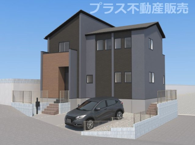 【外観】 | 福岡市西区野方6丁目3期　1号棟（全1棟）【仲介手数料無料・0円】 | 完成イメージの外観パースです。