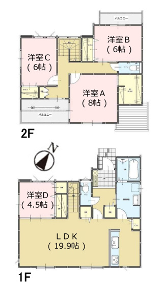 【間取り】 | 福岡市西区野方6丁目3期　1号棟（全1棟）【仲介手数料無料・0円】 | 平日、土日祝日もお好きな日時にご見学可能です。お気軽にお問合せ下さい。