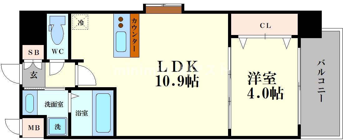 スプランディッド弁天町の間取り
