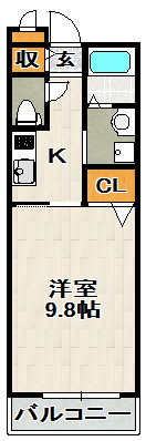 ランデュール逆瀬川の間取り|※反転間取り