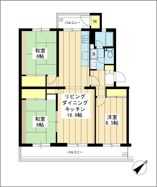 南東向き3LDK