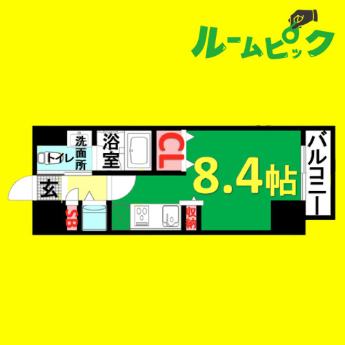 リヴシティ栄　名古屋市賃貸　仲介手数料無料の間取り