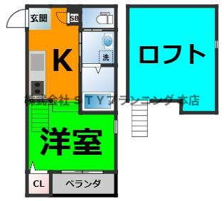 仲介手数料0円！	ハーモニーテラス金城町の間取り
