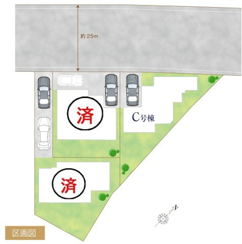 柏市増尾７丁目新築戸建【土小学校：9分】の区画図|区画配置図