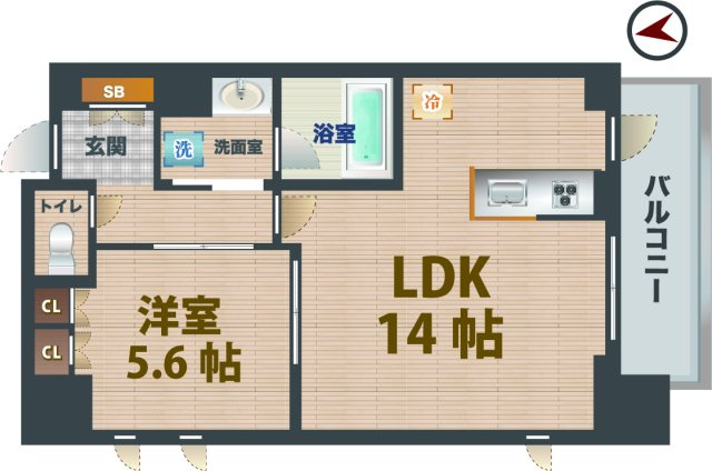 【間取り】 | ヴェルデコート西新宿 | 1LDKのお部屋です。