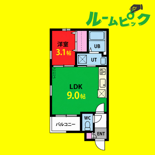 ルミエールM平安通　名古屋市賃貸　仲介手数料無料の間取り