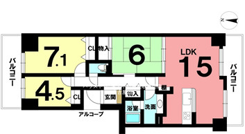コープ野村新安城Ｅ棟の間取り