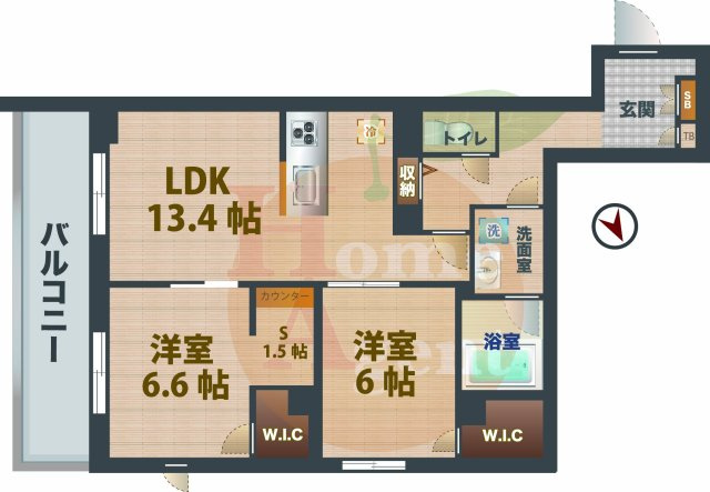 【間取り】 | ザ・プレイス中野桃園 | 2SLDKのお部屋です。
