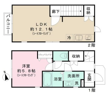 狛江市東和泉３丁目の一戸建ての間取り