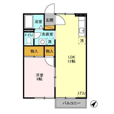 らぽーる梅園 ＡＢの間取り