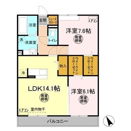 アルカディアAB Bの間取り