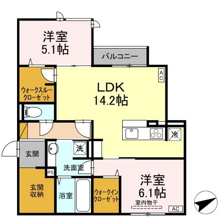 D's LIEN (ディ-ズリアン) Cの間取り