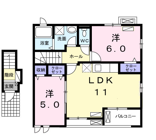 ミニョン　ビエラの間取り|間取図