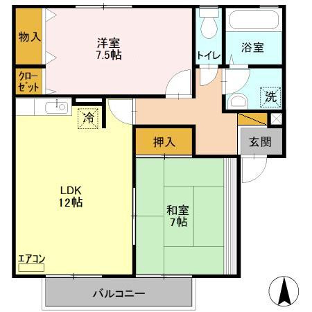 エルクレール Dの間取り