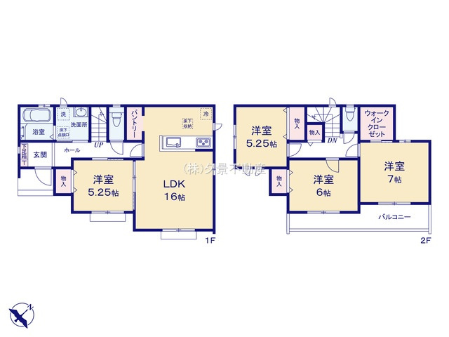 《仲介手数料無料》西区大字佐知川529-3新築一戸建て	ハートフルタウンの間取り