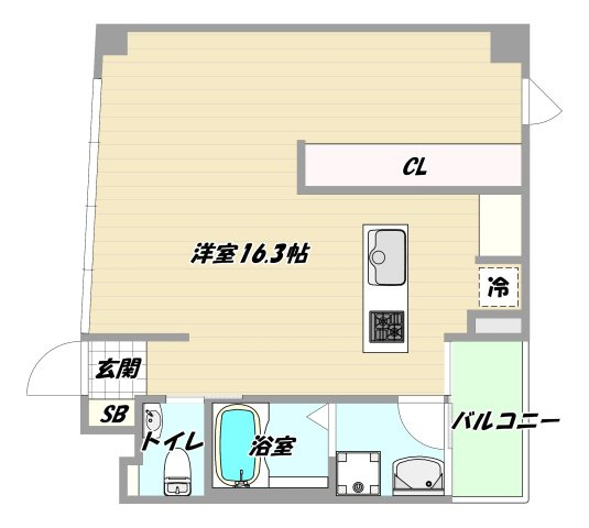 大阪市淀川区西三国１丁目の賃貸マンションの間取り