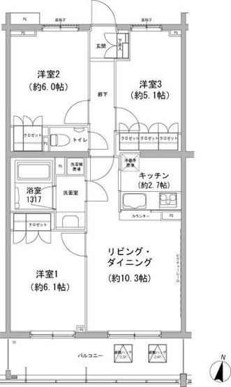 【間取り】 | ヒューリックコート雪が谷