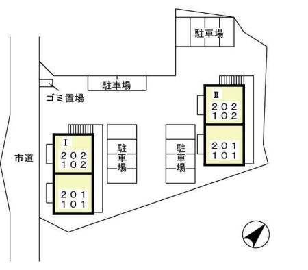 オーパス Ⅰ・Ⅱの区画図