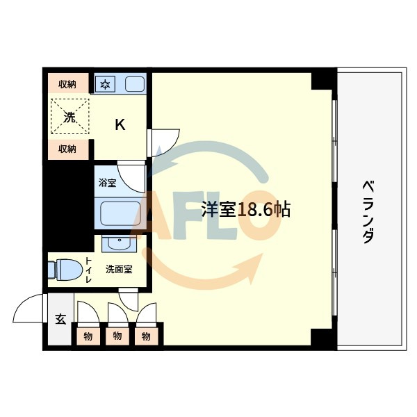 内外うつぼビルの間取り|内外うつぼビル　開放感のある間取り