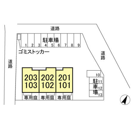 風の通り道の区画図