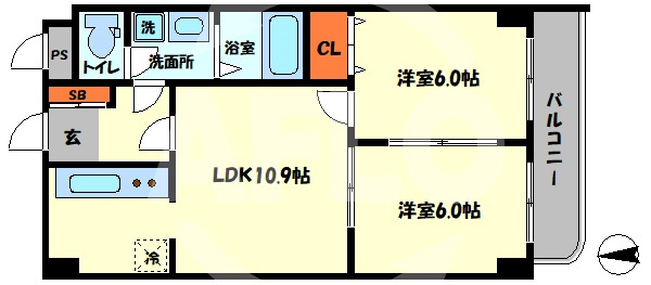 リッチライフダイコクの間取り|リッチライフダイコク　間取り