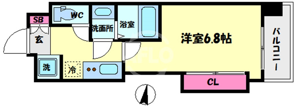 Luxe難波西Ⅱの間取り|Luxe難波西II（ラグゼ難波西II）　開放感ある間取り