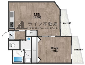 アーク八戸ノ里の間取り