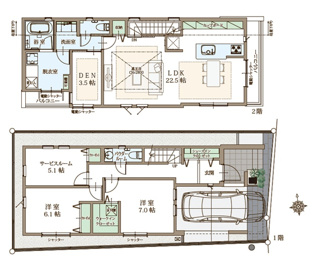 【間取り】 | 練馬区桜台1丁目　新築戸建　12180万円
