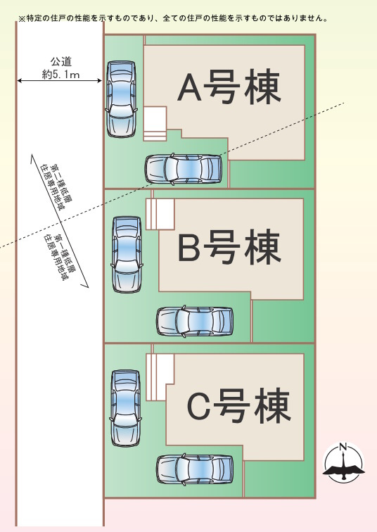 相模原市緑区町屋１丁目全３棟の区画図