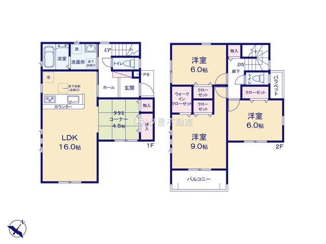 《仲介手数料無料》緑区宮本２丁目25-7新築一戸建てファーストタウンの間取り