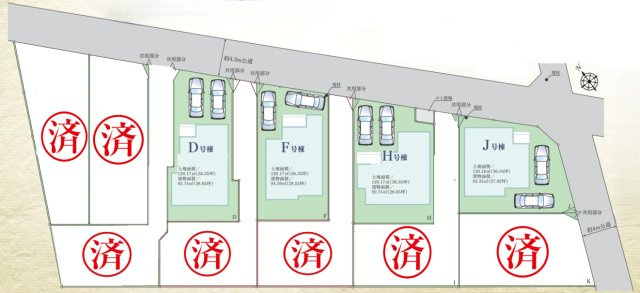 相模原市南区西大沼3丁目　新築11棟の区画図