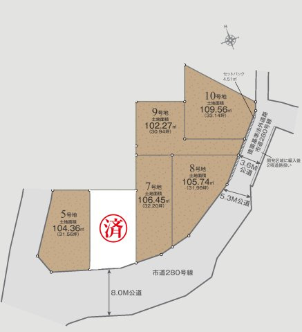 綾瀬市寺尾本町　条件付売地全6区画