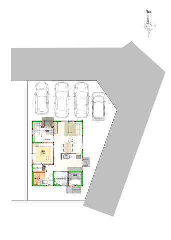 オール電化デザイナーズハウス高松市多肥上町建売⑫の区画図