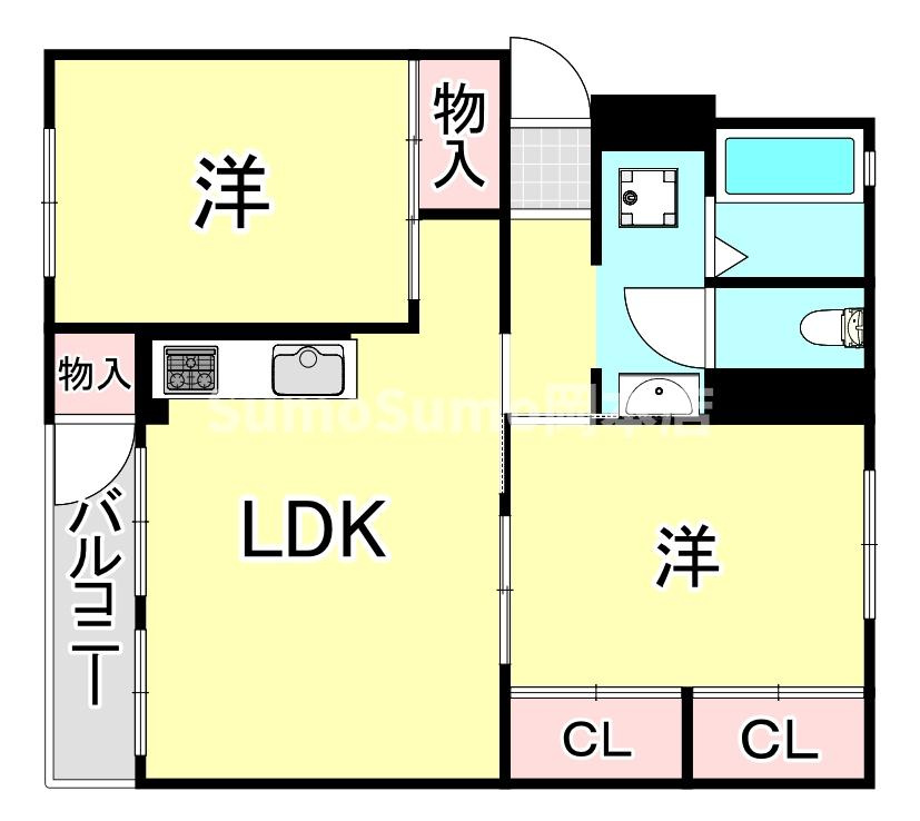 渦ケ森コーポ13号棟の間取り