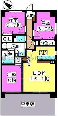 【間取り】 | サンライト　キャッスル
