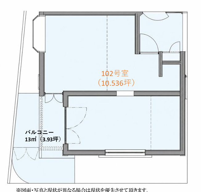 渋谷区神宮前２丁目の店舗一部の間取り