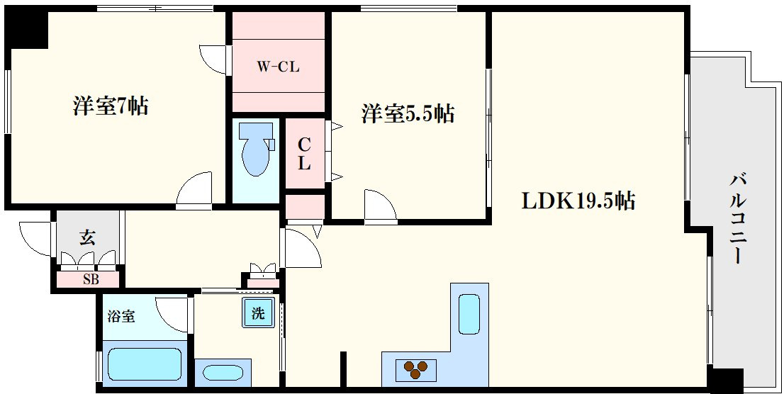 大阪市中央区久太郎町１丁目の賃貸マンションの間取り