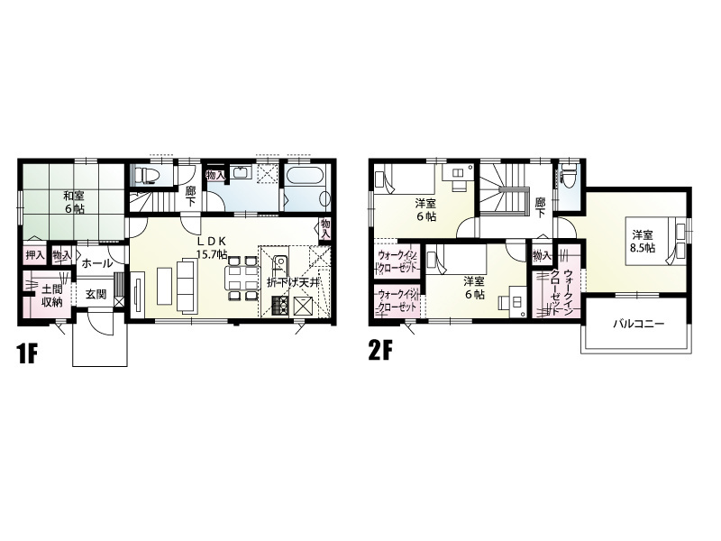 新築　前橋市青柳町　11号棟の間取り|建物面積33.81坪　リビングイン階段の間取り！
