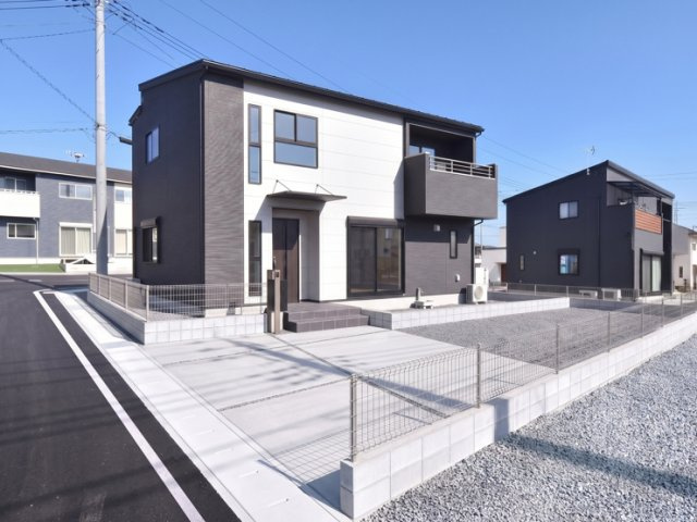 新築　前橋市青柳町　11号棟の外観パース|ポストと一体型のTVモニターホンでセキュリティ安心！嬉しい宅配ボックス付き♪