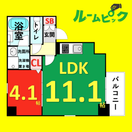 ベルルージュ名駅西　名古屋市賃貸　仲介手数料無料の間取り