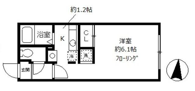 ＳｍａｒｔＬｉｎｋ白金の間取り|居室とキッチンを分けられる1Kタイプ