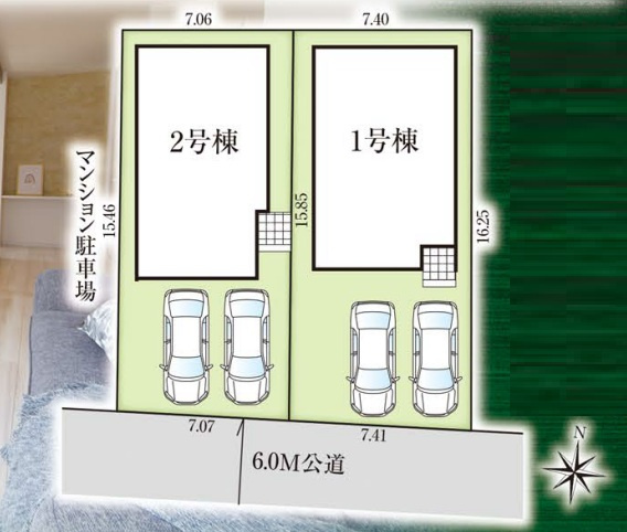 八潮市　西袋　新築戸建　全2棟のその他|土地図です
