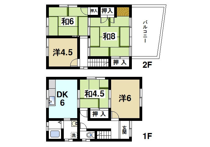 南紀寺戸建の間取り|5ＤＫの間取りになります