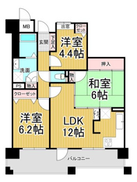 パセオ甲東の間取り