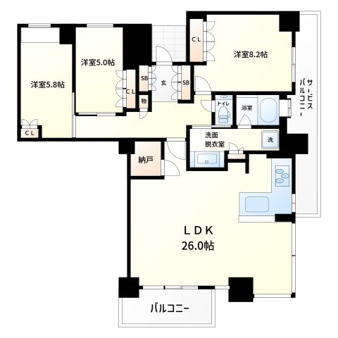 大阪福島タワーの間取り|大阪福島タワー　間取図