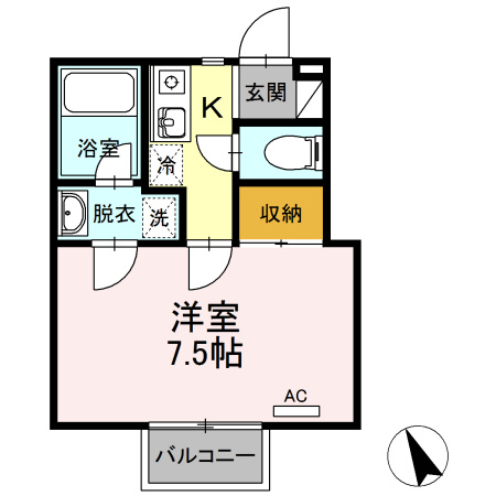 武蔵野市中町２丁目のアパートの間取り
