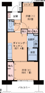 フレール長田大道の間取り