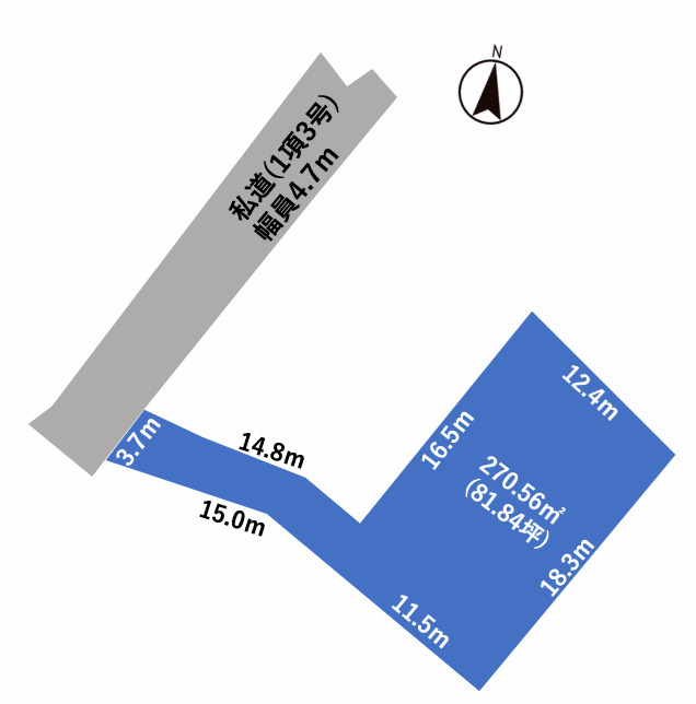 宜野湾市嘉数1丁目【81.84坪】の区画図